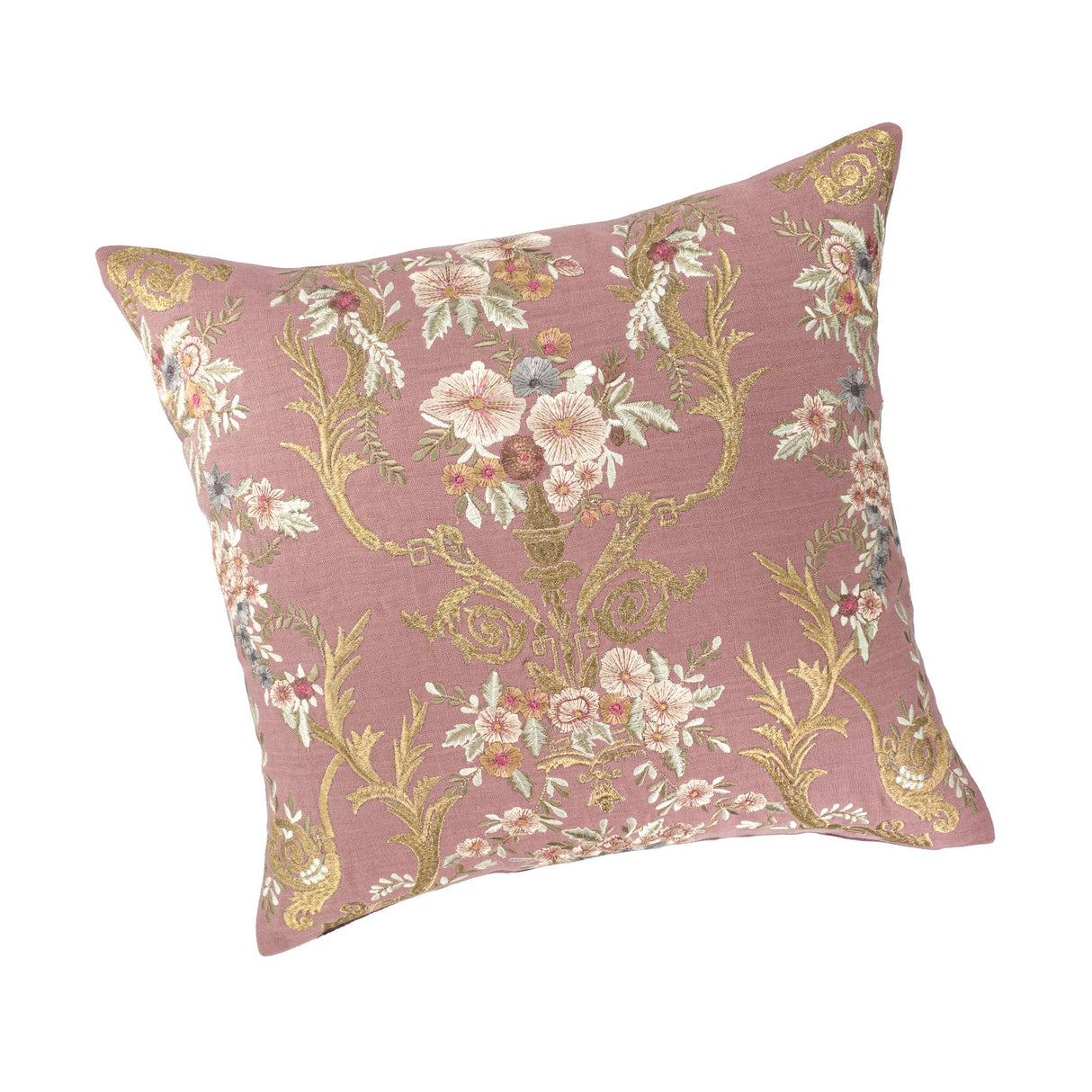 Fontainebleau Embroidered Linen Throw Pillow Cover - OROA