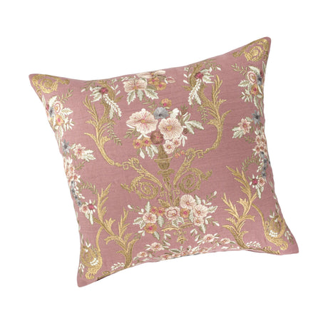 Fontainebleau Embroidered Linen Throw Pillow Cover - OROA