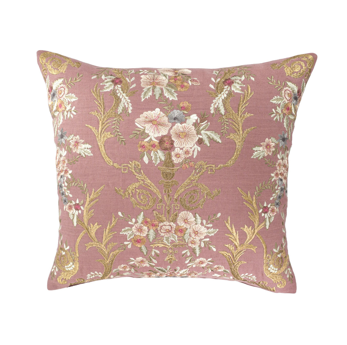 Fontainebleau Embroidered Linen Throw Pillow Cover - OROA