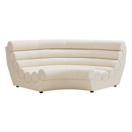 White Bouclé Channeled Corner Sofa | Jonathan Adler Futura | Oroa.com