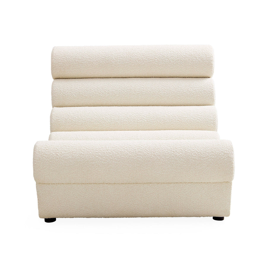 White Bouclé Channeled Slipper Chair | Jonathan Adler Futura | Oroa.com