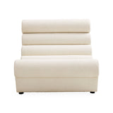 White Bouclé Channeled Slipper Chair | Jonathan Adler Futura | Oroa.com