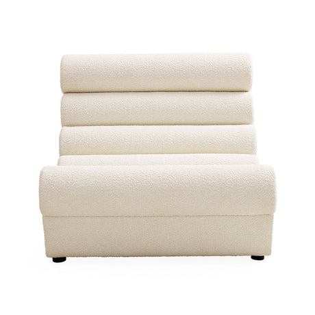 White Bouclé Channeled Slipper Chair | Jonathan Adler Futura | Oroa.com