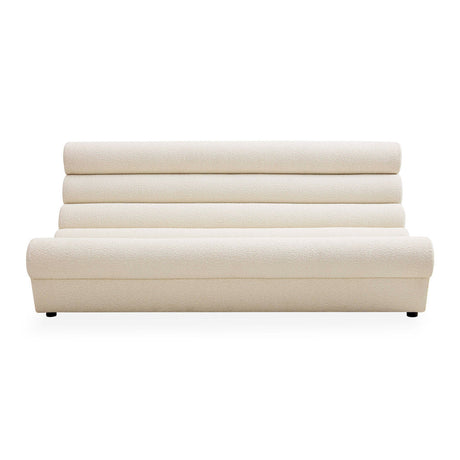 White Bouclé Channeled Slipper Sofa | Jonathan Adler Futura | Oroa.com