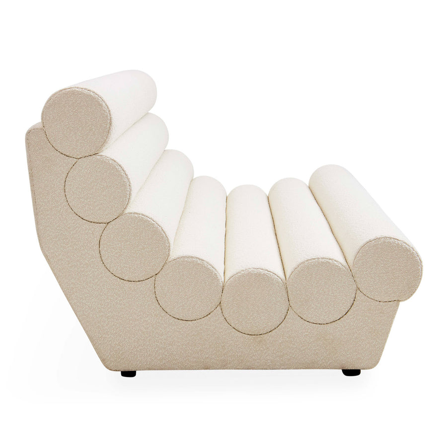 White Bouclé Channeled Slipper Sofa | Jonathan Adler Futura | Oroa.com