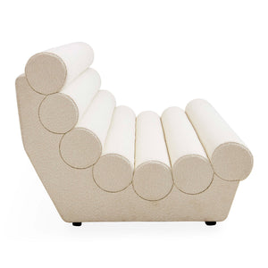 White Bouclé Channeled Slipper Sofa | Jonathan Adler Futura | Oroa.com