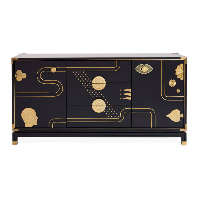 Gold Etched Black Sideboard | Jonathan Adler Gala | Oroa.com