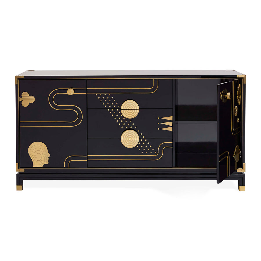 Gold Etched Black Sideboard | Jonathan Adler Gala | Oroa.com