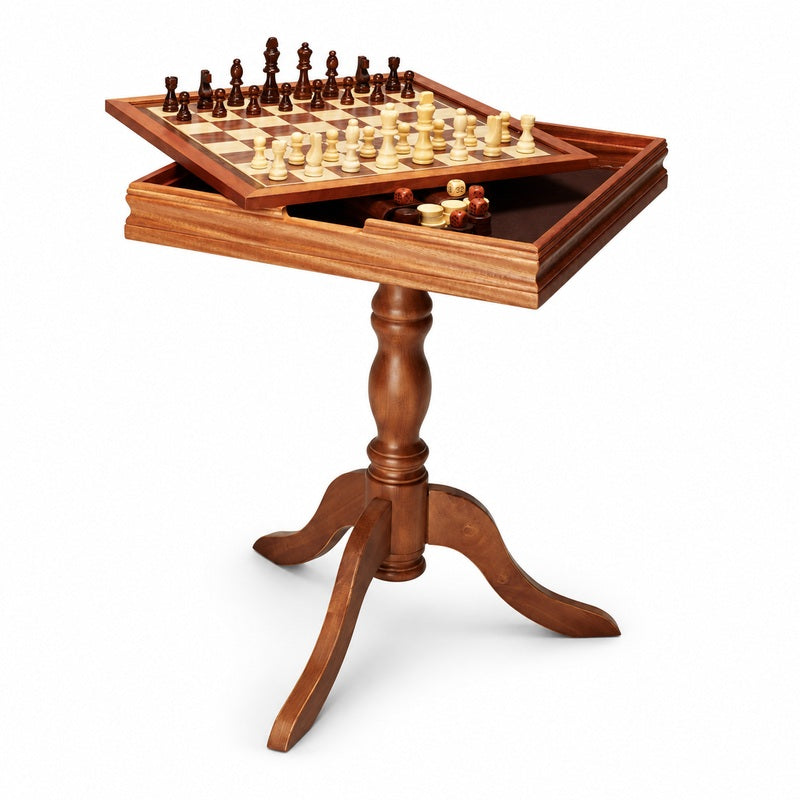 Wooden Chess, Checkers & Backgammon Table |  Catchy