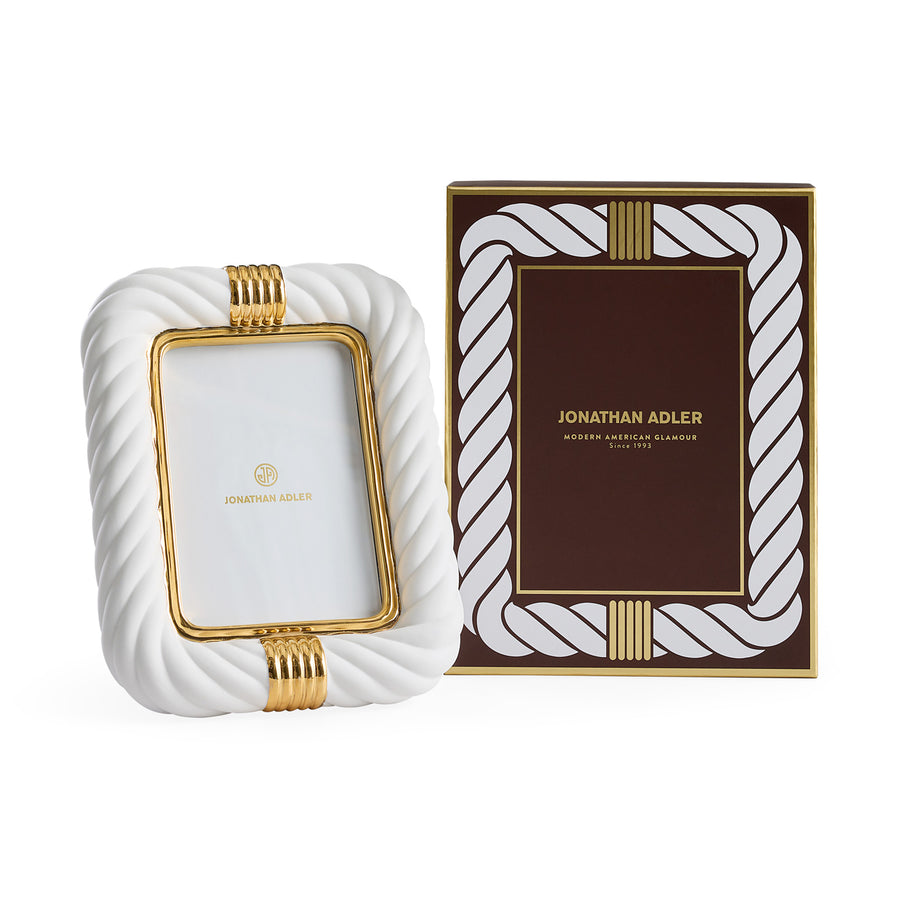 White Porcelain Photo Frame | Jonathan Adler Geneva | Oroa.com