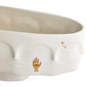 White Porcelain Gilded Long Bowl | Jonathan Adler Dora Maar | Oroa.com