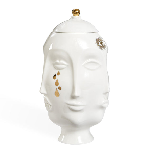Gilded Porcelain Face Urn | Jonathan Adler Frida | Oroa.com