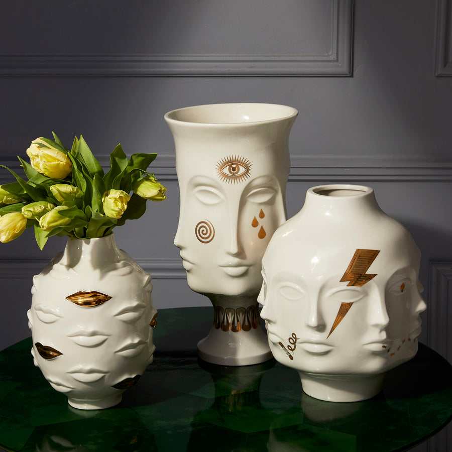 Gilded Porcelain Face Urn | Jonathan Adler Dora Maar | Oroa.com