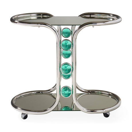 Polished Nickel Bar Cart | Jonathan Adler Globo | Oroa.com