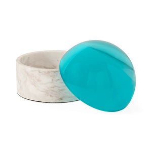 Blue Acrylic Lid Box M | Jonathan Adler Globo | Oroa.com