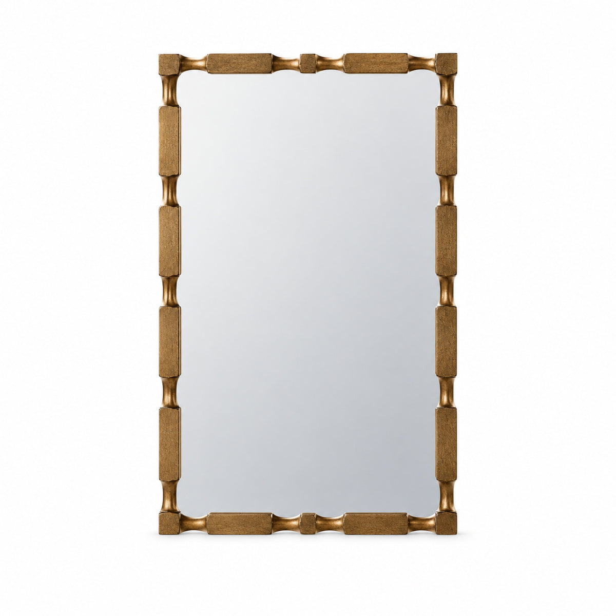 Bamboo-Textured Gold Wall Mirror | Catchy