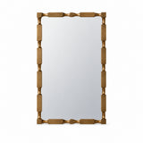 Bamboo-Textured Gold Wall Mirror | Catchy