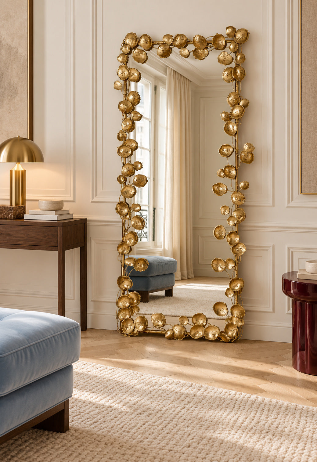 gold leaf floor mirror by catchy