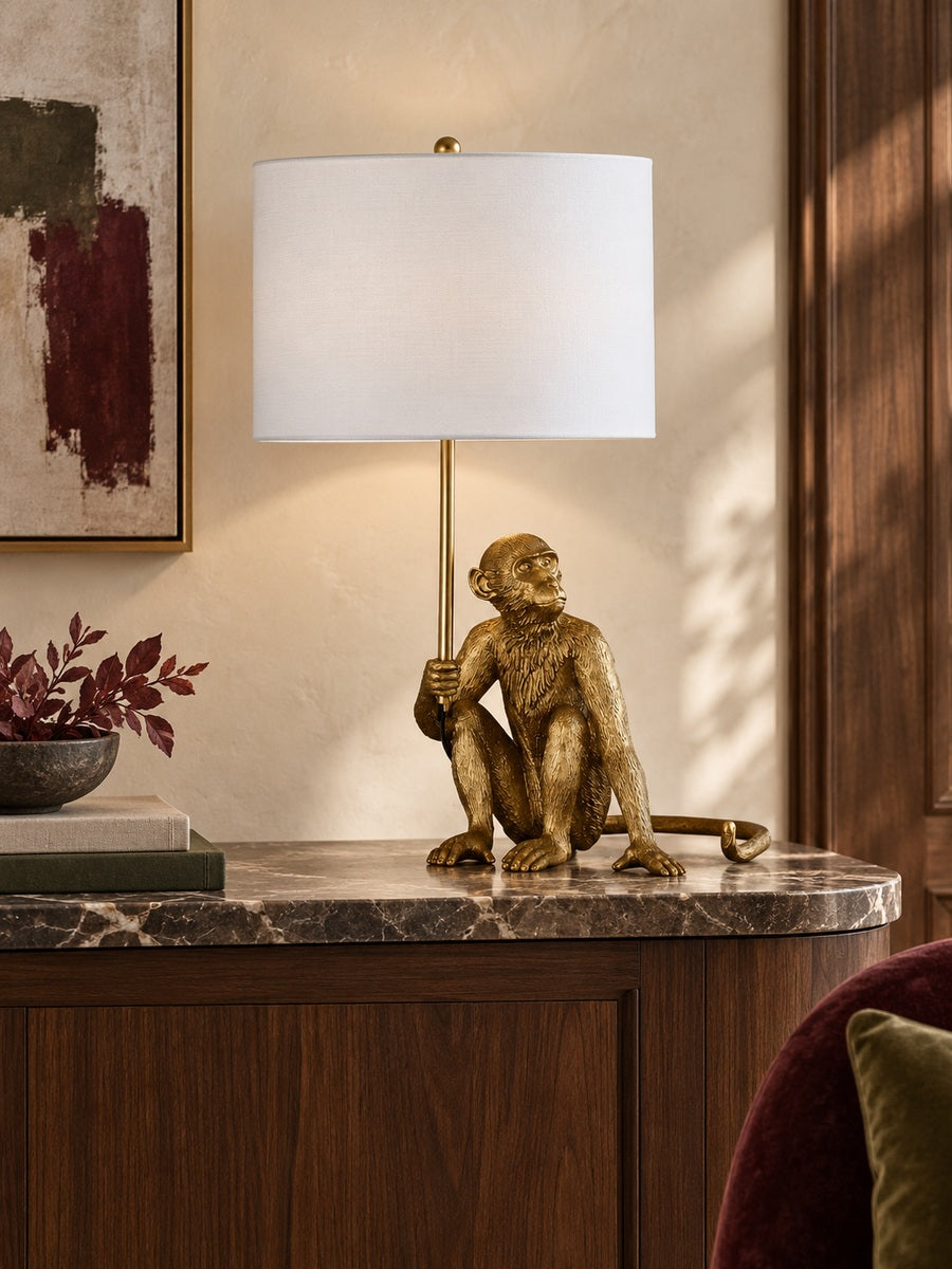 gold monkey table lamp