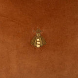 Golden Bee Silk Velvet Throw Pillow, 12" X 12"