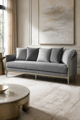 Champagne Gray Chenille Sofa | OROA