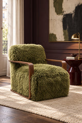 green fur chair - oroa.com