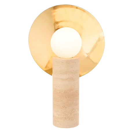 Cylindrical Travertine Table Lamp | Jonathan Adler Halo | Oroa.com