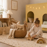 Natural Rattan Peacock Basket | OROA Kids Florabel