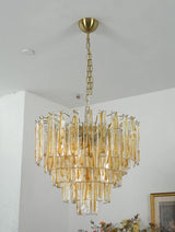 Golden Amber Geometric Glass Chandelier - OROA