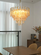 Golden Amber Geometric Glass Chandelier - OROA