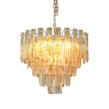 Golden Amber Geometric Glass Chandelier - OROA