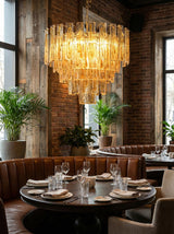 Golden Amber Geometric Glass Chandelier - OROA