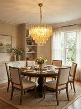 Golden Amber Geometric Glass Chandelier - OROA