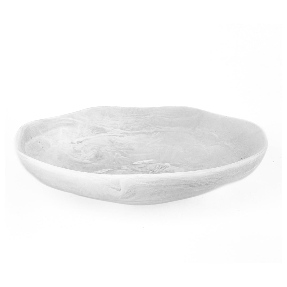Large Wavy Bowl -White Swirl