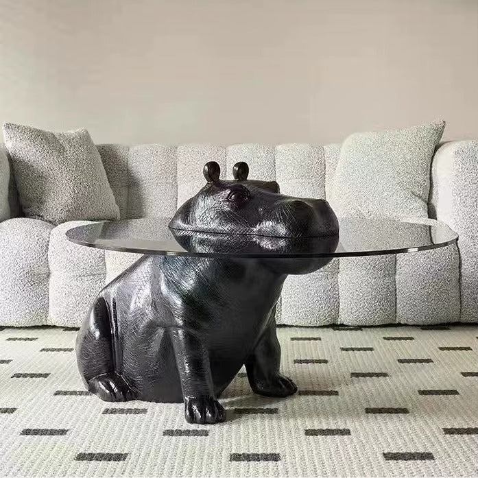 Happy As A Hippo Glass Coffee Table | Bold Theory