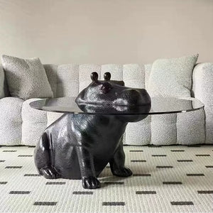 Happy As A Hippo Glass Coffee Table | Bold Theory