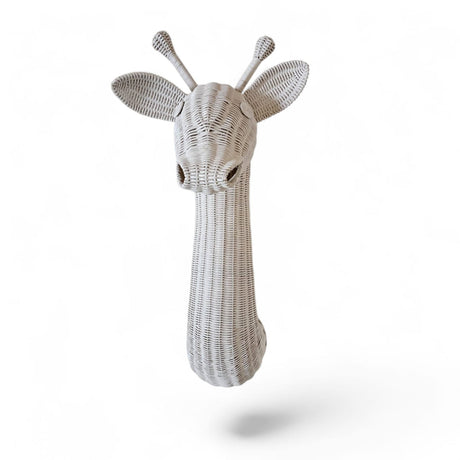 Rattan Giraffe Wall Decor | Handmade Safari Animal Decor
