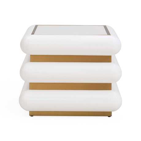 Ivory Lacquer 1-Drawer End Table | Jonathan Adler Kiki | Oroa.com