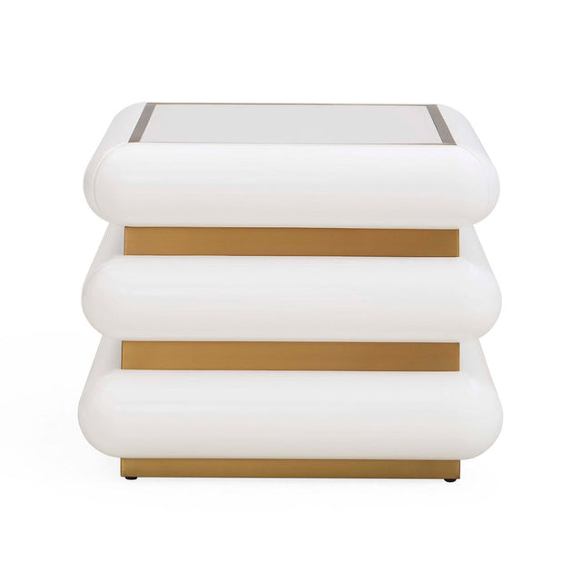 Ivory Lacquer 1-Drawer End Table | Jonathan Adler Kiki | Oroa.com