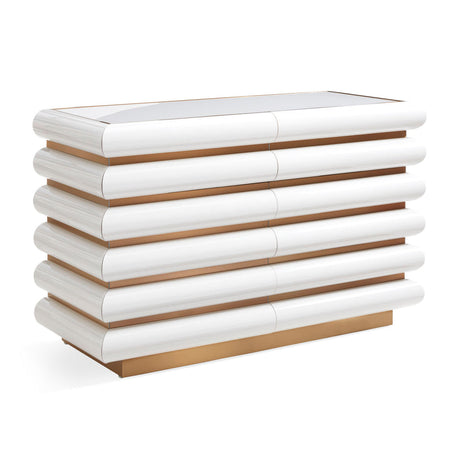 Ivory Glass 6-Drawer Dresser | Jonathan Adler Kiki | Oroa.com