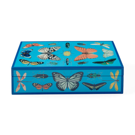 Peacock Blue Lacquer Box L | Jonathan Adler Botanist | Oroa.com