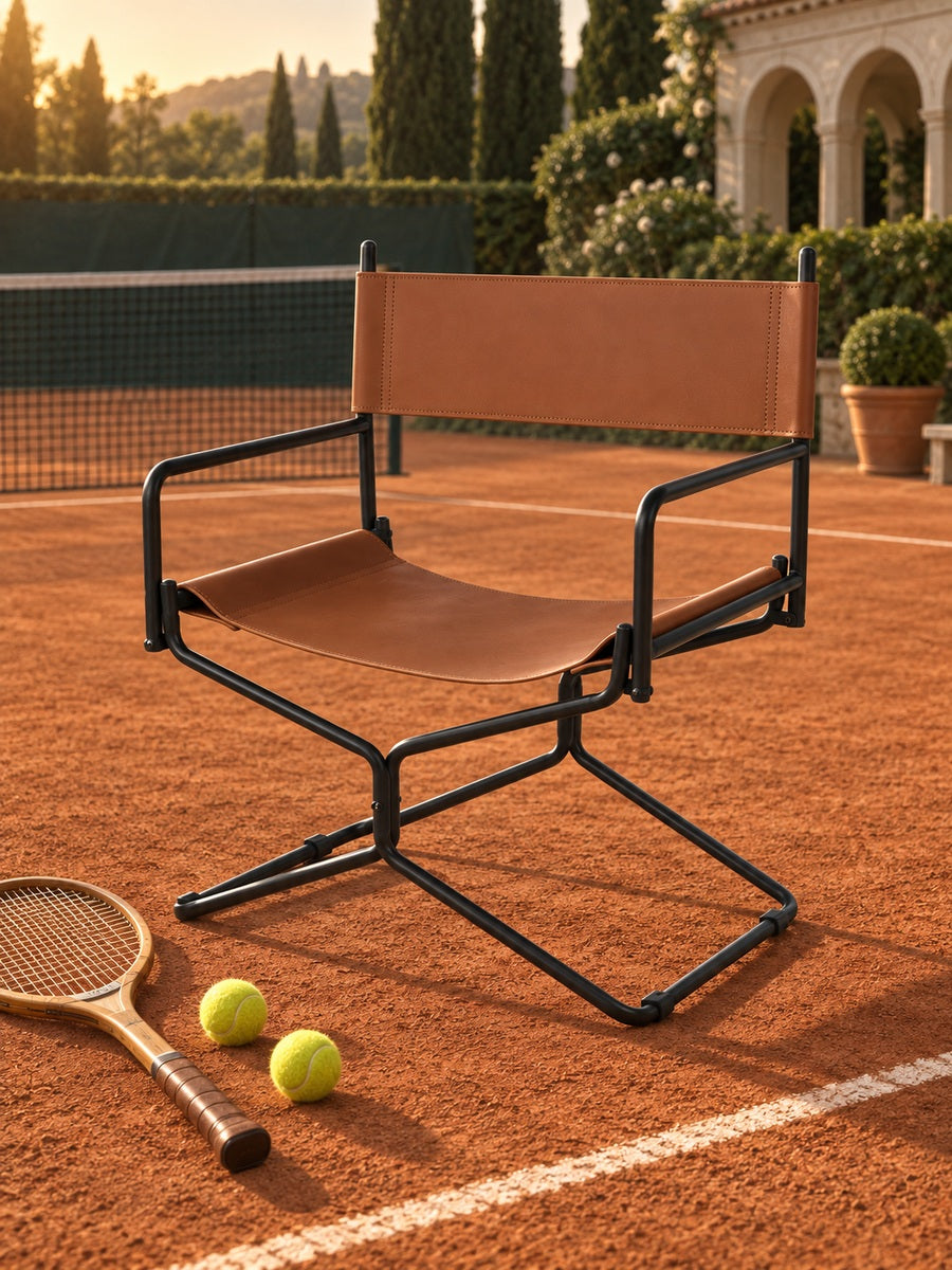 Brown Leather Folding Director Chair - Catchy