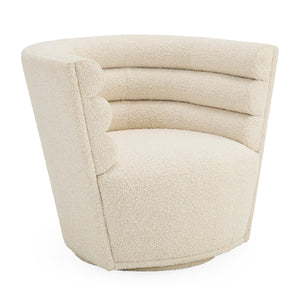 Channeled Bouclé Swivel Club Chair | Jonathan Adler Maxime | Oroa.com