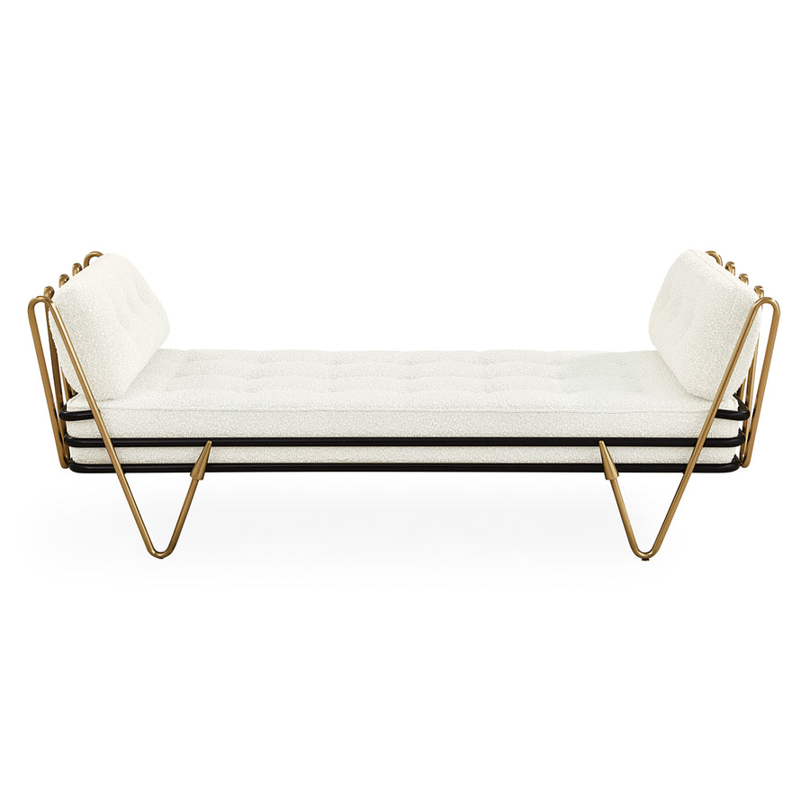 Brass Framed Bouclé Daybed | Jonathan Adler Maxime | Oroa.com