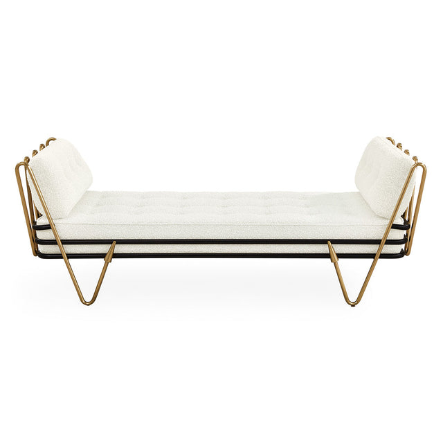 Brass Framed Bouclé Daybed | Jonathan Adler Maxime | Oroa.com
