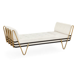 Brass Framed Bouclé Daybed | Jonathan Adler Maxime | Oroa.com