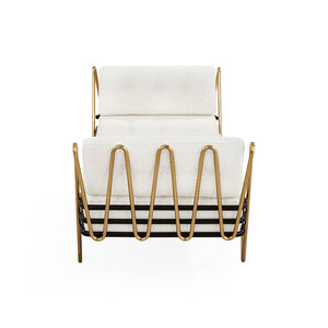 Brass Framed Bouclé Daybed | Jonathan Adler Maxime | Oroa.com