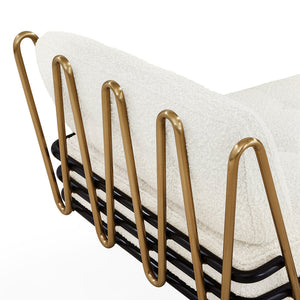Brass Framed Bouclé Daybed | Jonathan Adler Maxime | Oroa.com