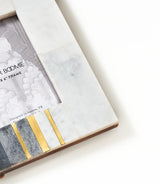 Sammita 4x6 Black & White Picture Frame - Hand Carved Marble
