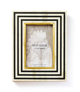 Rajiva 4x6 Black & Cream Picture Frame - Fair Trade Carved Bone